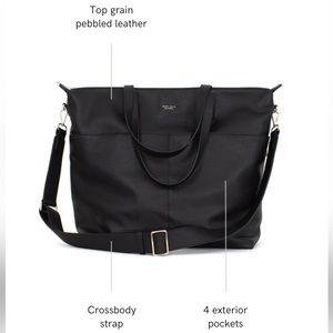 Mina Baie Amelia Black Leather Gold Hardware